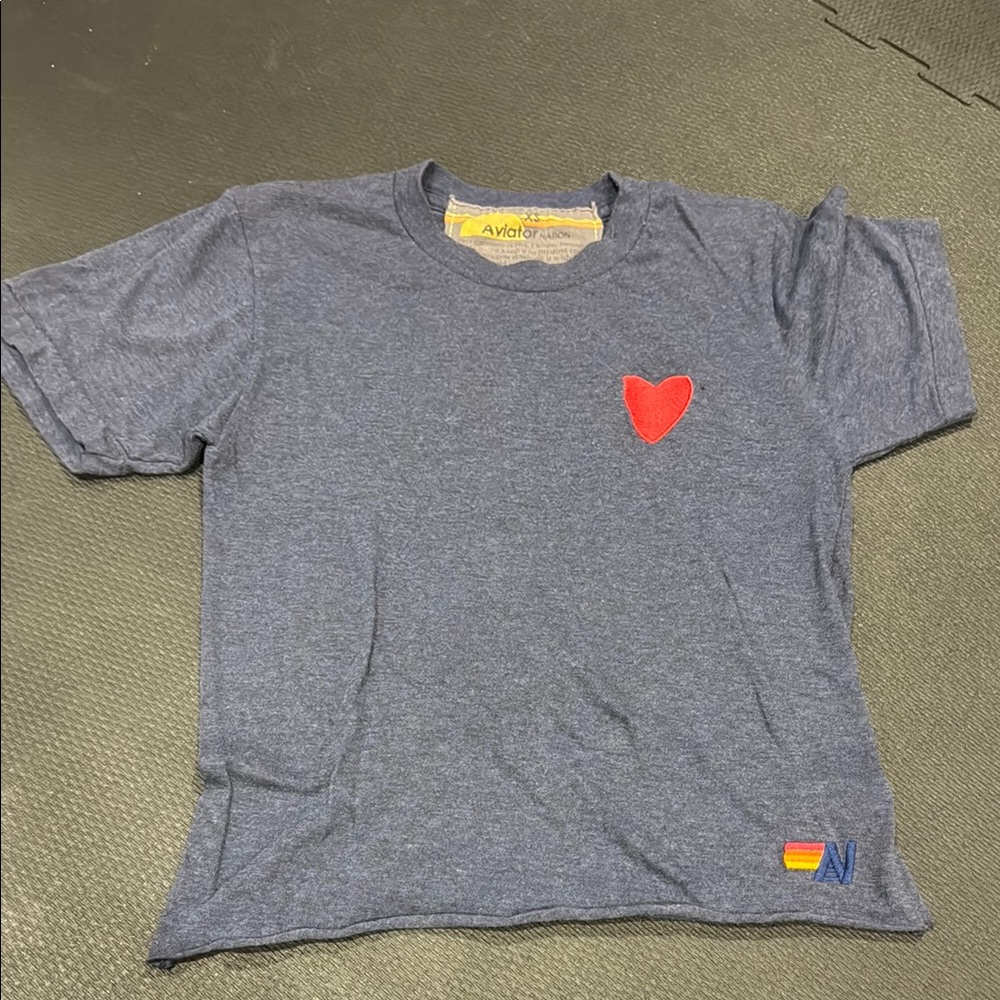 Aviator Nation Heart Embroidered Short Sleeve Tee